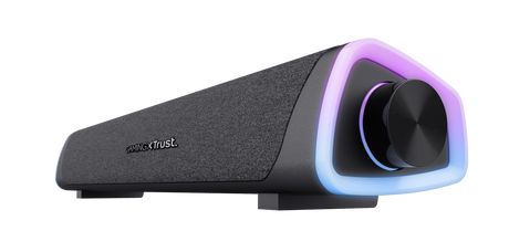 Soundbar Trust GXT 620 Axon, puetere (RMS) 6W, frecventa 20 Hz - 20.000 Hz, audio input 3.5mm (1.4m), iluminare RGB, alimentare prin USB,  negru