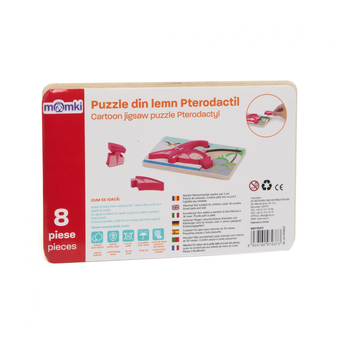 PUZZLE DIN LEMN PTERODACTIL, 8 PIESE, MOMKI