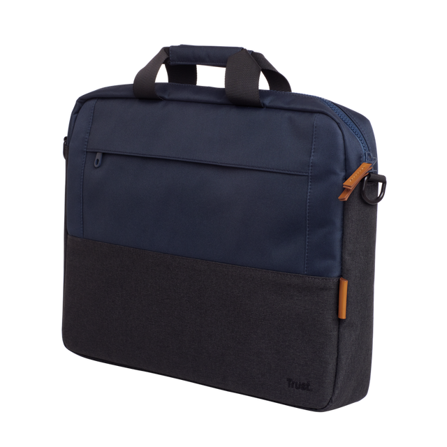 Geanta laptop Trust Lisboa, pentru laptopuri cu diagonala pana in 15.6",2 compartimente, material POM, RPET Polyester, RPET, volum 2.1 L, albastru