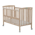 Patut din lemn bebe, +0 luni, 120x60 cm,  culoare natur,laterala rabatabila, reglabil pe 3 nivele de inaltime, U-Grow