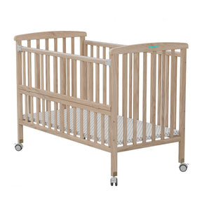 Patut din lemn bebe, +0 luni, 120x60 cm,  culoare natur,laterala rabatabila, reglabil pe 3 nivele de inaltime, U-Grow