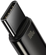 Cablu alimentare si date Baseus, Fast Charging Data Cable pt. smartphone, USB la USB Type-C (T), 100W, 480Mbps, aliaj zinc, braided(nylon), 2m, negru