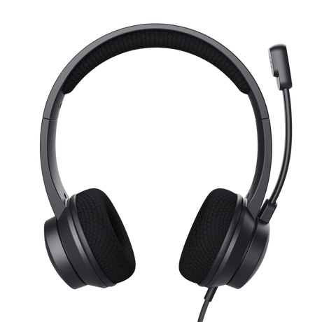 Casti Trust cu fir Ayda USB-ENC, noise cancelling, frecventa raspuns 20 Hz - 20.000 Hz, negru