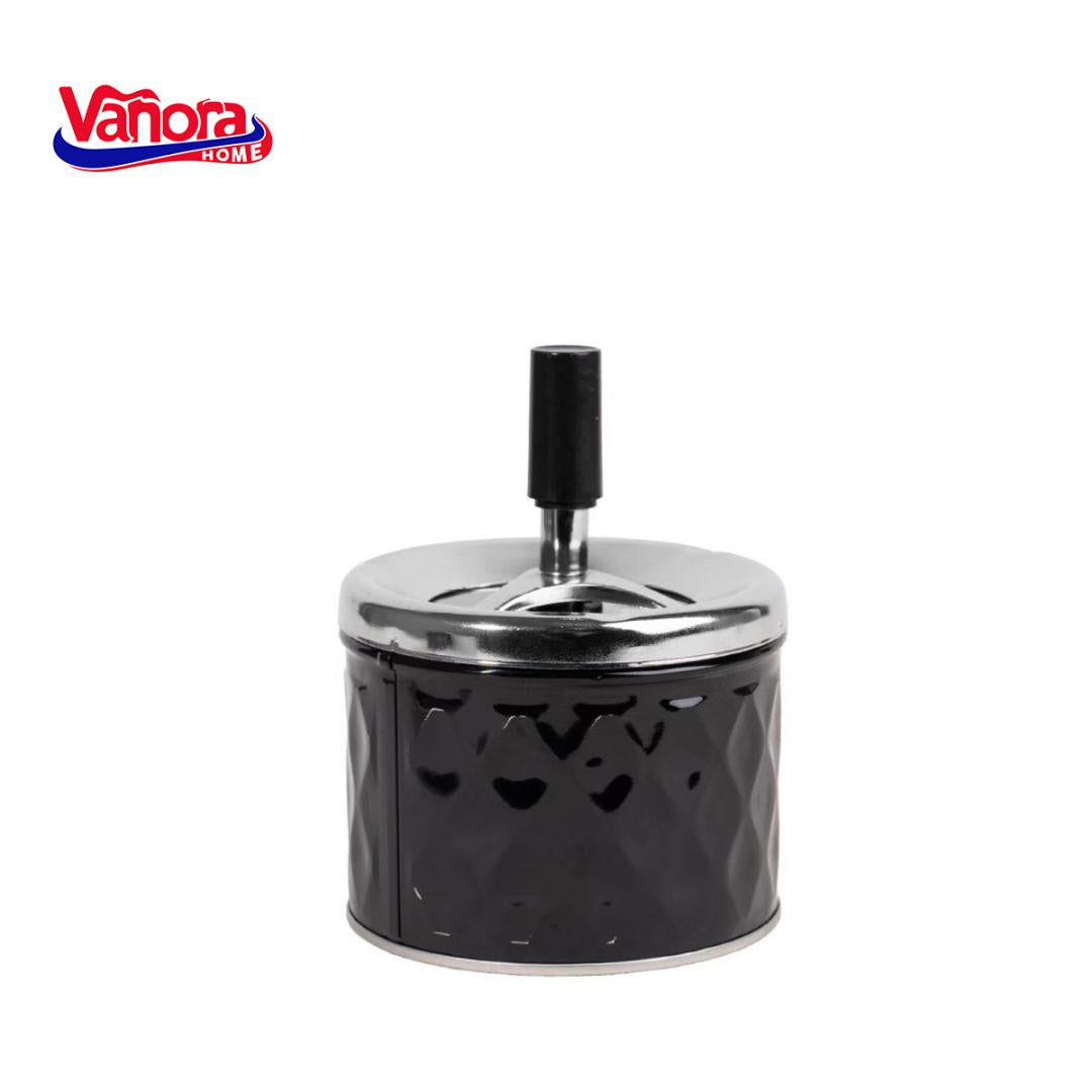 "SCRUMIERA ANTI-VANT CU BUTON 9x11 CM  Material: Otel + Buton din plastic Dimensiuni: 9x11 CM"