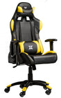 Scaun gaming X by Serioux, Torin, ajustabil, piele sintetica, piston pe gaz, manere reglabile, baza stea cu 5 picioare, greutate maxima admisa 150Kg, perne detasabile, negru si galben