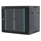 Rack 9U 600x450, montare pe perete, usa din sticla, panouri laterale detasabile si securizate , dezasamblat, culoare negru RAL 9004,  DATEUP