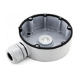 Doza de legatura pentru camera de supraveghere Hikvision White  DS- 1280ZJ-DM8; carcasa din aluminiu; dimensiuni: Φ126.7 mm × 35 mm (4.99" × 1.38");greutate: Approx.: 210 g.