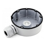 Doza de legatura pentru camera de supraveghere Hikvision White  DS- 1280ZJ-DM8; carcasa din aluminiu; dimensiuni: Φ126.7 mm × 35 mm (4.99" × 1.38");greutate: Approx.: 210 g.