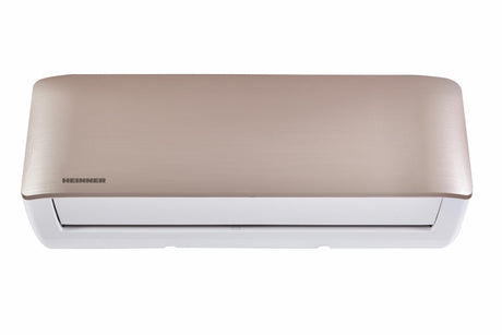 Aparat de aer conditionat HEINNER ONIX HAC-CO12WFN-GD, 12000 BTU, WiFi, clasa energetica: racire A++/incalzire A+, functii: Super-ionizare, "Follow me", ECO, Turbo, filtru cu densitate ridicata, auto curatare, panel auriu.