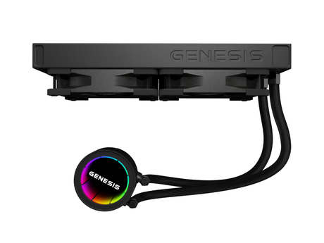 Cooler Procesor GENESIS HYDRIA 240 ARGB NEGRU, dimensiune radiator 276x120x27mm, 2 ventilatoare ARGB, Viteza ventilatoare: 500-1550 RPM, Airflow ventilatoare: 80 CFM, Suport AMD: AM4/AM5, suport INTEL: LGA 1151/1156/1150/1200/1700/1851