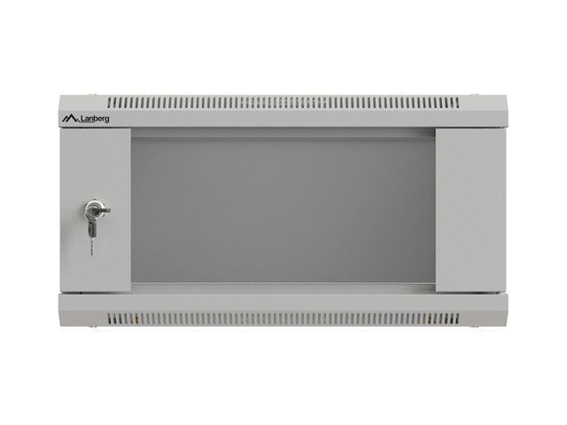 Dulap rack de perete 19", 4U, 540x350 mm, usa din sticla, gri,