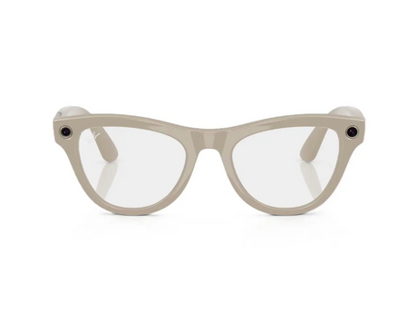 Ray-Ban Meta Skyler Gen 1 High Bridge FIT Shiny Chalky Gray Clear/Sapphire Transitions 52-20