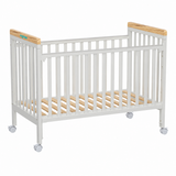 Patut din lemn bebe, +0 luni, 120x60 cm,  culoare alb, laterala culisanta, reglabil pe 3 nivele de inaltime, U-Grow