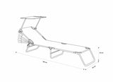 HEINNER SEZLONG CU PARASOLAR 186X55X24CM GRI
