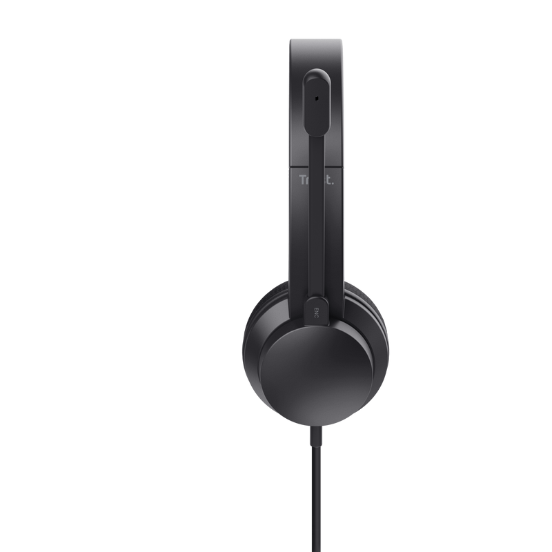 Casti Trust cu fir Ayda USB-ENC, noise cancelling, frecventa raspuns 20 Hz - 20.000 Hz, negru