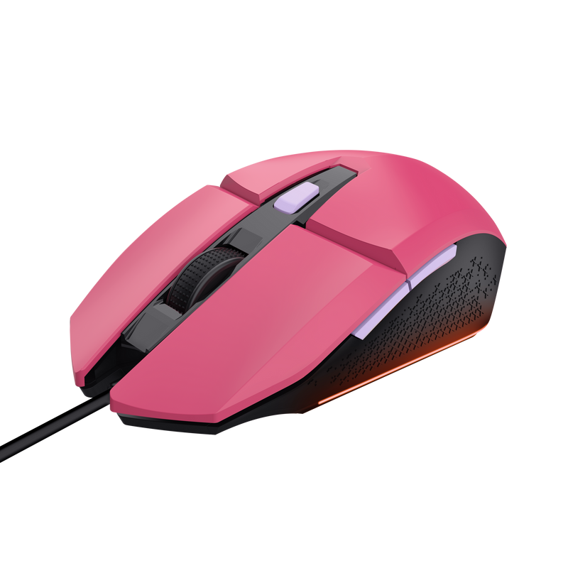 Mouse Trust GXT110W Felox cu fir,  6400 DPI, roz