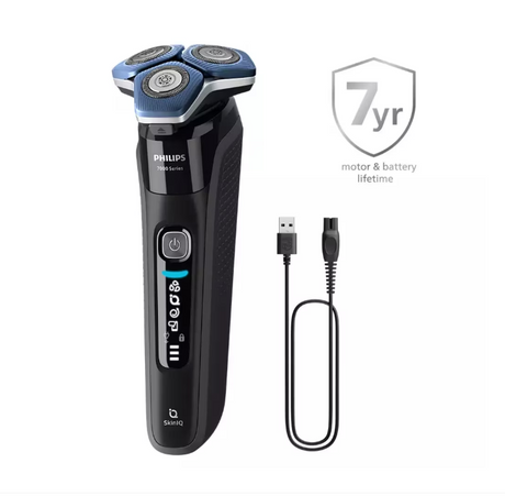 Aparat de ras electric Philips Seria 7000 S7886/58, 5 W, Autonomie 60 minute, Umed si uscat, Lame SteelPrecision SkinIQ Negru