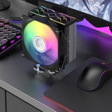 Cooler CPU Serioux CC120ARGB, dimensiuni 120x120x25mm, viteza ventilator 800-1800±200RPM, TDP: 180 - 200W, durata de viata 30 000 ore, iluminare LED, suporta toate seriile INTEL CPU & AMD