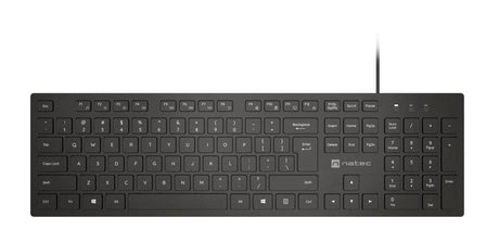 Tastatura Natec Herring Slim, membrana, lungime cablu 150cm, 105 taste, layout ANSI-ISO, negru
