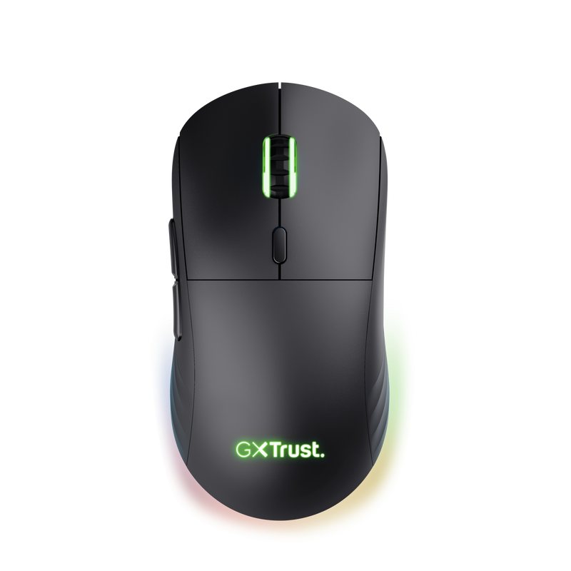 Mouse wireless Trust GXT 927 Redex+, rezolutie maxima 25600 DPI, senzor PAW3370, polling rate 125/250/500/1000Hz, iluminare full RGB, negru