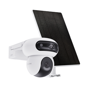 CAMERA EZVIZ CU PANOU SOLAR HB90+8W SOLAR PANEL KIT, Senzor CMOS de scanare progresivă de 1/3" de 4 MP, Lentila superioară: 2,8 mm @ F1.2, câmp vizual: diagonală 110°, Orizontală 96°, verticală 54° Inferioară lentilă: 6 mm @ F1.2, câmp vizual: diagonală 60°, Orizontală 52°, verticală 28°, IR 35M