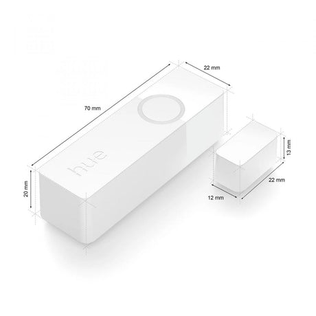 Senzor de contact Philips Hue Secure, Zigbee, automatizare lumini ,montare usi/ferestre, IP20, 70x22x20mm, Alb, baterie CR2