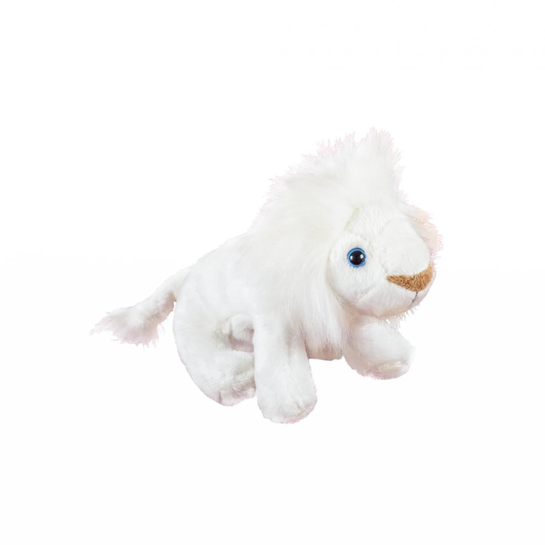 Pluș leu alb, 14 cm