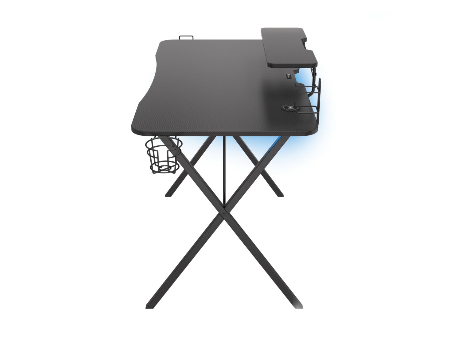 Birou gaming Genesis Holm 300, MDF, suporta pana la 60kg, iluminare RGB, negru
