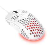 Mouse cu fir Trust GXT 928W Helox, rezolutie maxima 6400 DPI, 6 butoane, interfata USB-A, alb