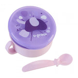 Bol 2 in 1 pentru snackuri cu lingurita, mov, U-Grow
