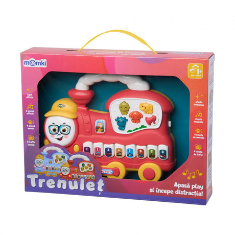 JUCARIE TRENULET CU LUMINI SI SUNETE,ROSU, MOMKI