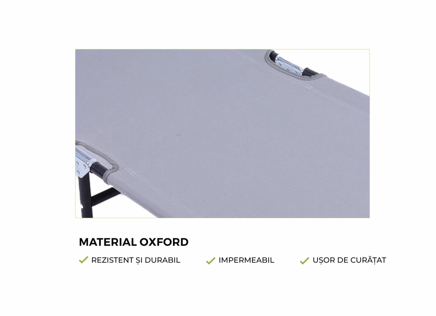 HEINNER SEZLONG CU PARASOLAR 186X55X24CM GRI