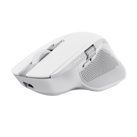 Mouse Trust Ozaa+, wireless RF 2.4GHz, bluetooth, conectivitate USB 1.1, 2.0, 3.0, rezolutie maxima 3200 DPI, alb