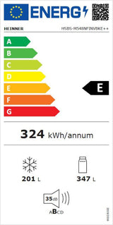 Side by Side HEINNER HSBS-M548NFINVBKE++, No Frost, 548 L, Clasa E, Negru
