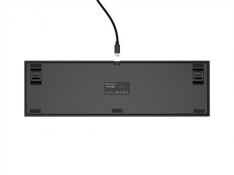 Tastatura gaming mecanica cu fir Genesis Thor 404 , iluminare RGB, switch-uri Peach, 107 taste, 11 butoane multimedia, negru