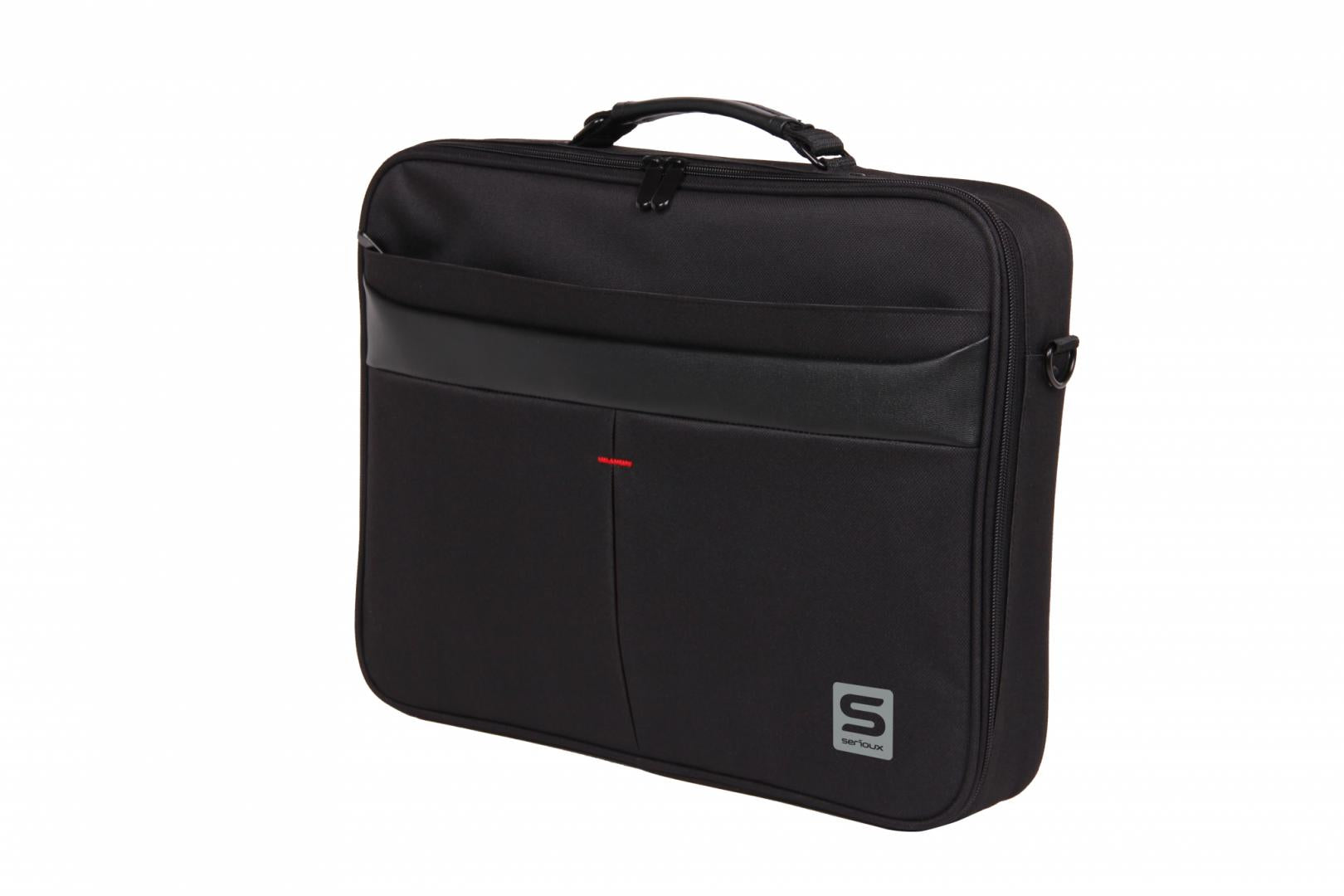 Geanta notebook Serioux, SRX-8444, dimensiuni 40 x 30 x 6 cm, compartiment laptop: max 15.6", bretea spate pentru prindere troller, curea de umar ajustabila, material poliester