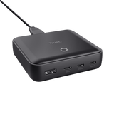 Statie de incarcare Trust,  4 porturi: 1 x USB-A & 3 x USB-C, putere maxima 100W, compatibil cu laptop, tableta, smartphone, accessorii, negru
