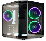 Carcasa SPACER SPCS-GC-AQUARIUM-BK-6F, RGB, Micro Tower, Black