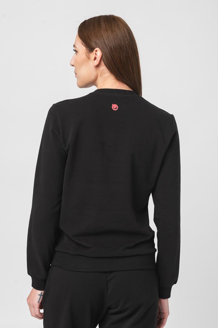 BLUZA COTON CASUAL FEMEI BLACK-XL