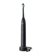 Periuta de dinti electrica Philips Sonicare HX7101/01, 62.000 miscari/minut, autonomie 21 zile, 1 mod periere, 2 intensitati, senzor  presiune integrat, functia BrushSync, inclus capat de periere Otimal White, negru