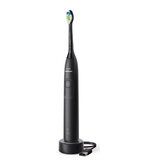Periuta de dinti electrica Philips Sonicare HX7101/01, 62.000 miscari/minut, autonomie 21 zile, 1 mod periere, 2 intensitati, senzor  presiune integrat, functia BrushSync, inclus capat de periere Otimal White, negru