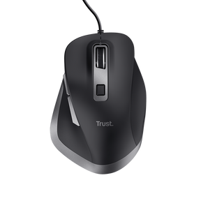Mouse Trust Fyda cu fir, optic, interfata USB 2.0 rezolutie maxima 5000 DPI, 6 butoane, negru