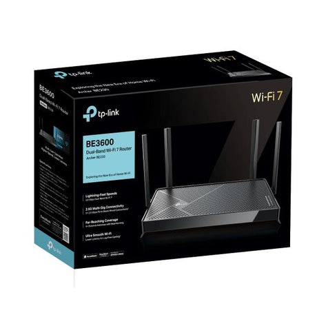 Router Wireless TP-Link ARCHER BE230, 1× 2.5 Gbps WAN port, 1× 2.5 Gbps LAN port and 3× 1 Gbps, 6 antene externe, tri-band, Buton WirelessON/OFF,buton WPS