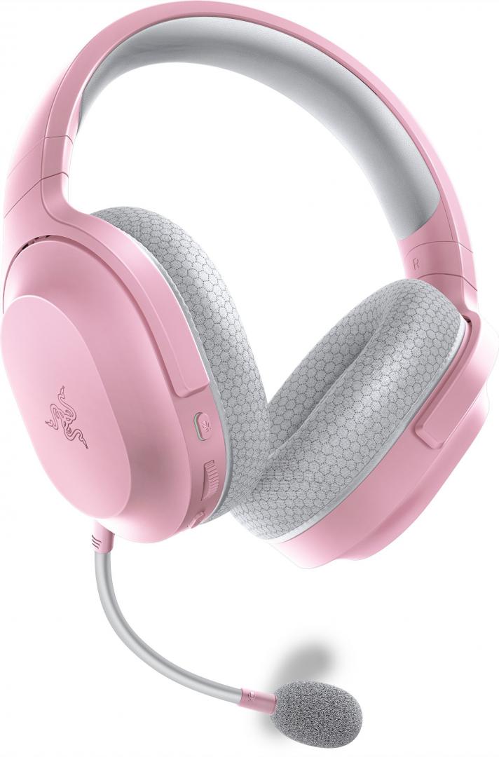 Casti cu microfon Razer Barracuda X - Quartz (2022) wireless,  Wireless Multi-platform Gaming and Mobile Headset, USB-C, 20 Hz – 20 kHz, 32ohm, 96db, driver 40mm, roz