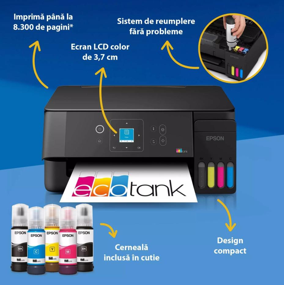 Multifunctional inkjet Epson EcoTank L3360, CISS, format A4, Color, USB + WIFI