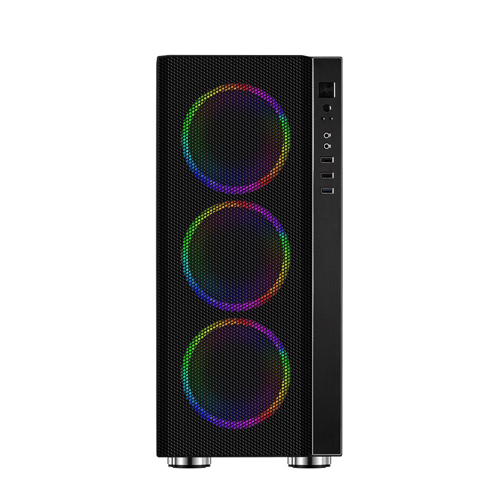 Carcasa Spacer Rainbow, ATX, Mid Tower NEGRU