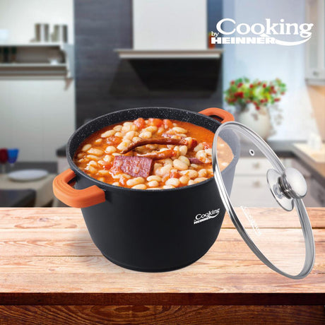 OALA ALUMINIU TURNAT+CAPAC, 24 cm x 16.5 CM , 6.3 L, DARK LINE, COOKING  BY HEINNER