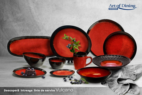 SET 4X FARFURIE OVALA CERAMICA 28 CM, VULCANO, ART OF DINING BY HEINNER