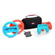 Pachet accesorii Trust pentru conosola Nintendo Switch, pachetul contine: husa de transport, 2 x prinderi Joy-Con, 2 x volan, sticla securizata pentru Switch, sticla securizata pentru Switch OLED, stand de incarcare, cablu USB-C-A, manual de utilizator