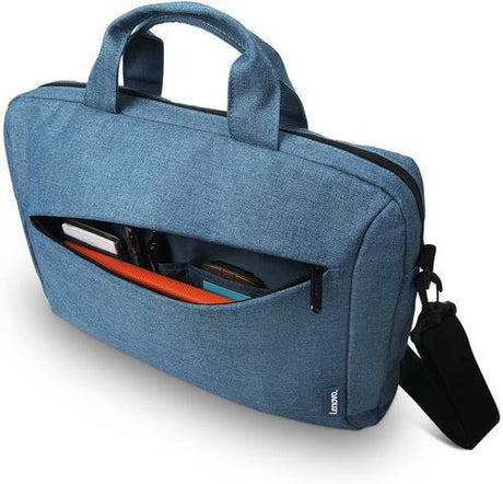 Geanta laptop Lenovo Casual Toploader T210, 15.6", Blue, rezistent la apa, compartiment accesorii, compartiment laptop captusit, Material: Textil, Dimensiuni externe: 362 x 22 x 250 mm, Greutate: 465g